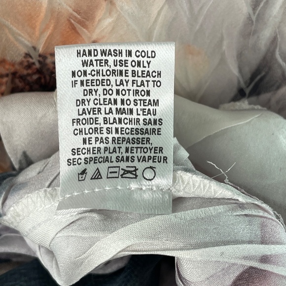 NEW Komarov Floral Print Chiffon Overlay Handkerchief Hem Dress, L - Picture 10 of 13